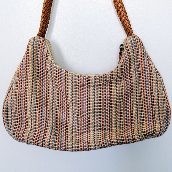 Fossil Multicolor Weave Purse w/ Braided Leather Strap - Picture 2 of 10
